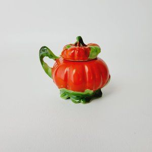 Vintage Royal Bayreuth Tomato Mustard Pot, Red & Green Kitchen Fruit Decor